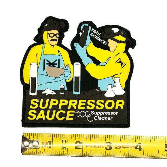 HUXWRX “Suppressor Sauce” Large PVC Patch 4" x 3.5" Shot Show 2025 - Picture 2 of 3